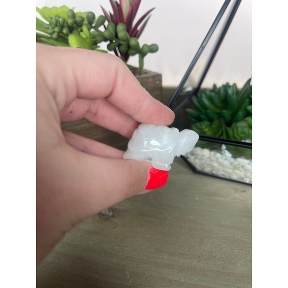 White Jade Turtle Polished Carving - Picture 8 of 10
